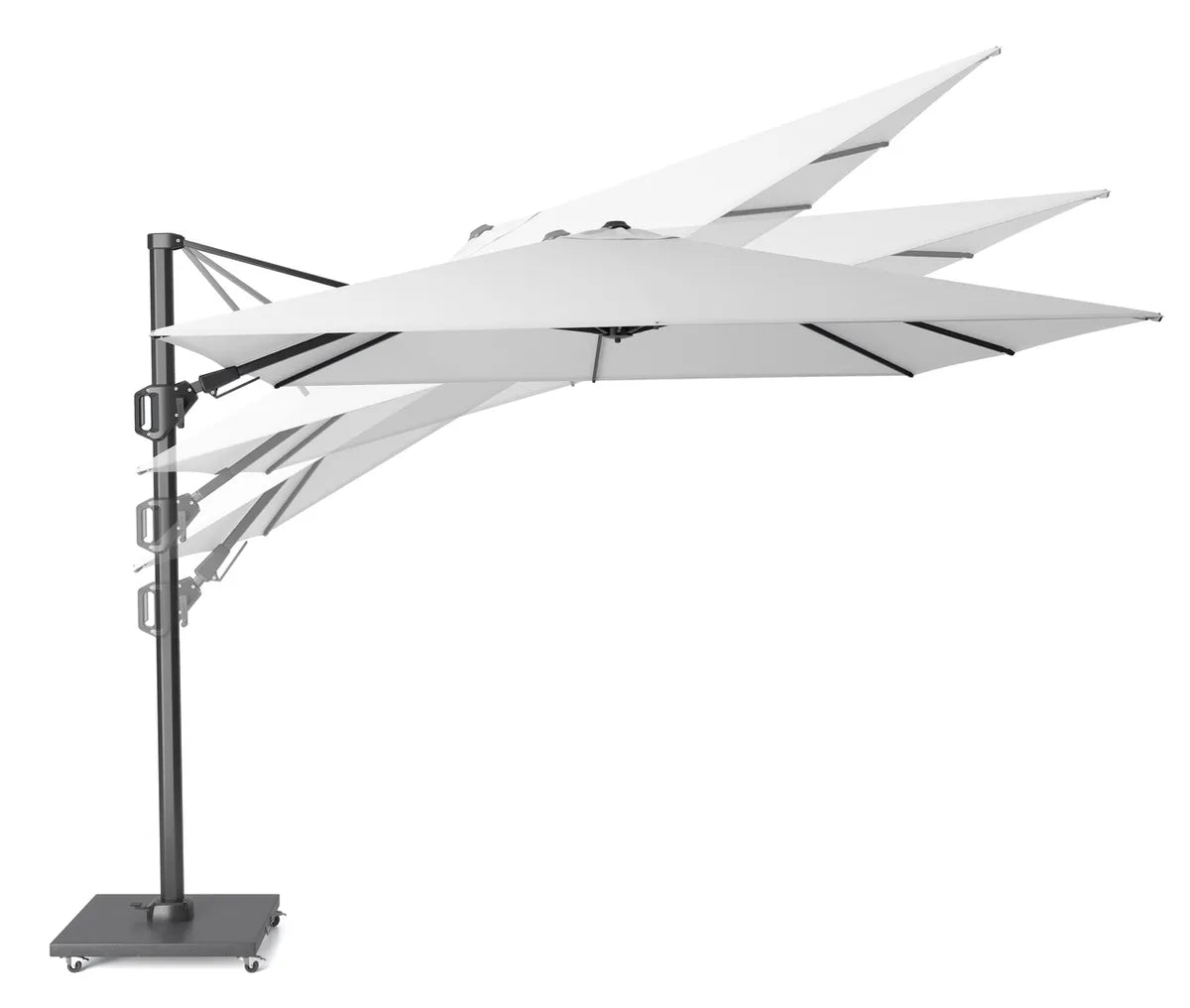 Platinum Challenger T2 Premium Schwimmsonnenschirm Ø350 cm Teak/Champagner