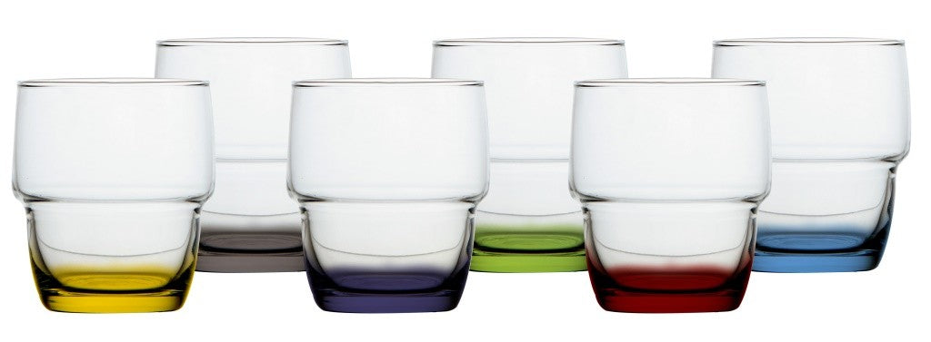 Party Colour Small stackable Glass Ecozen - 6pcs