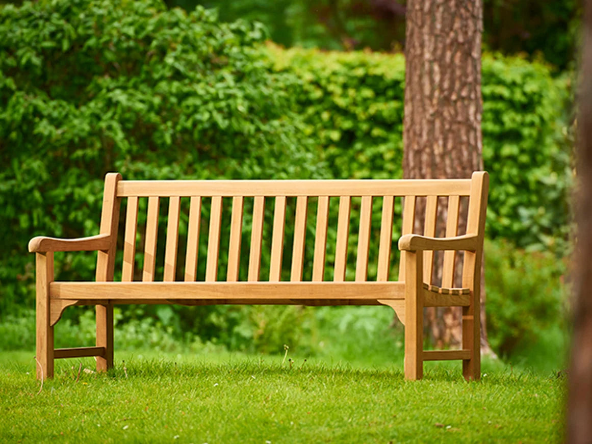 Traditional Teak Gartenbank Sarah aus Teakholz, 155 cm