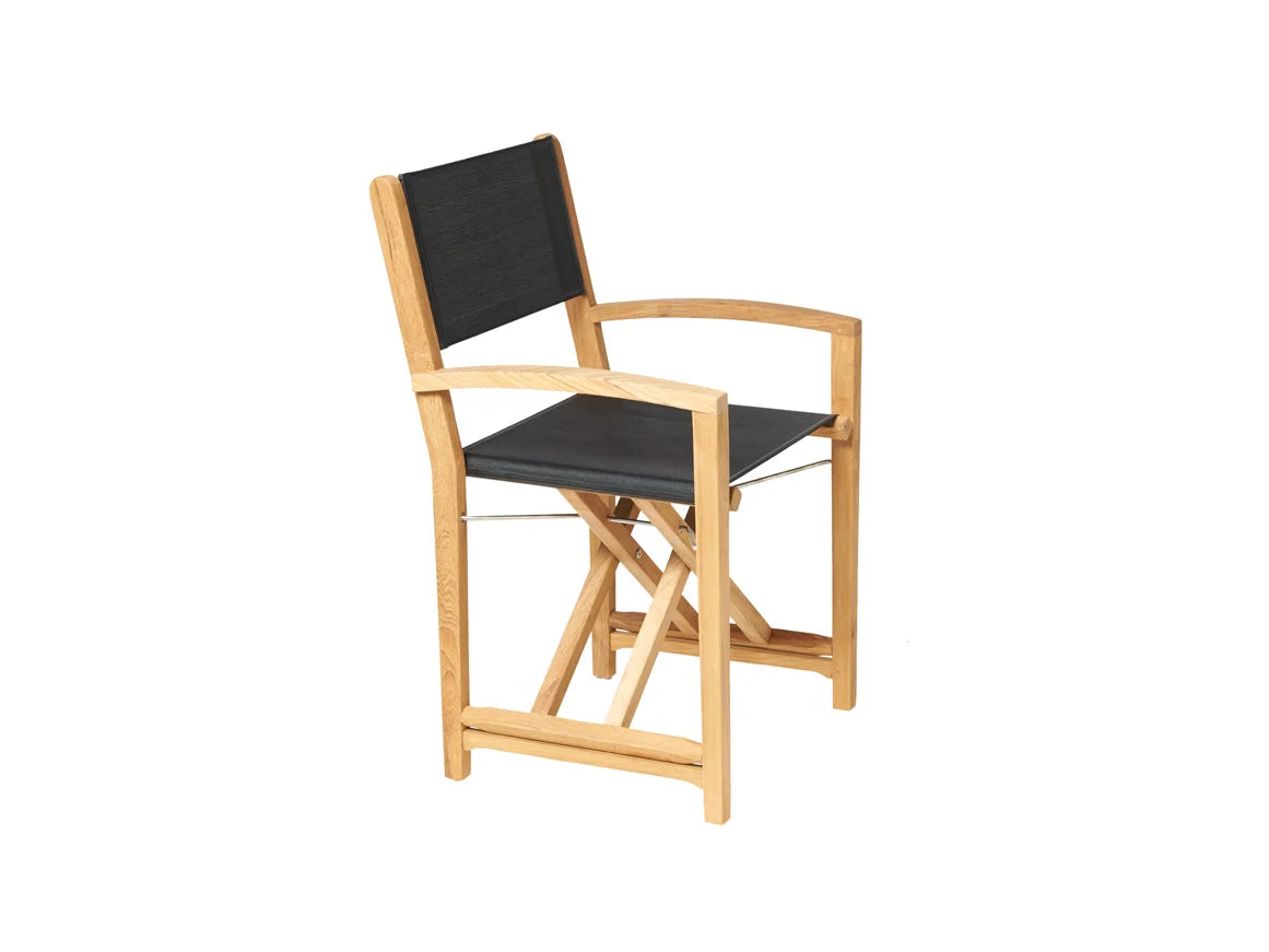 Traditional Teak Gartenstuhl „Kate“ in Schwarz