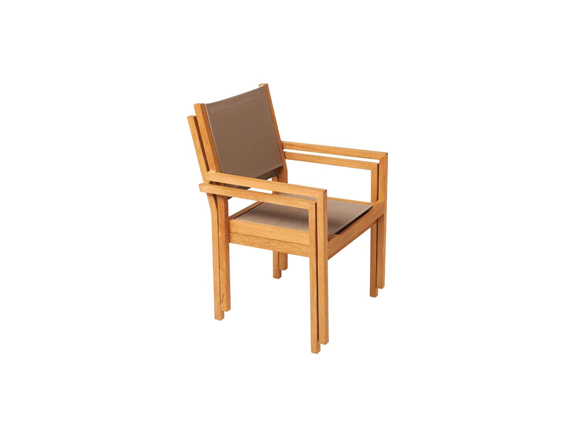 Traditional Teak stapelbarer Gartenstuhl „Kate“ Schwarz
