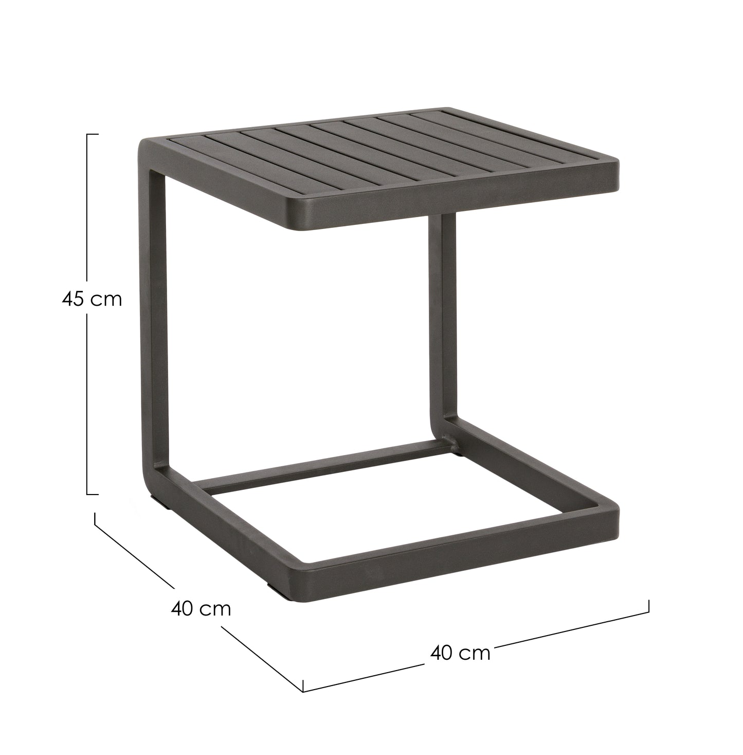 Bizzotto Konnor Antraciet Bijzettafel 40 x 40 cm