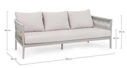 Bizzotto Florencia Natural Lounge Sofa 3-Sitzer