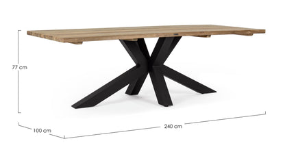 Bizzotto Ramsey Black Tuintafel 240 x 100 cm