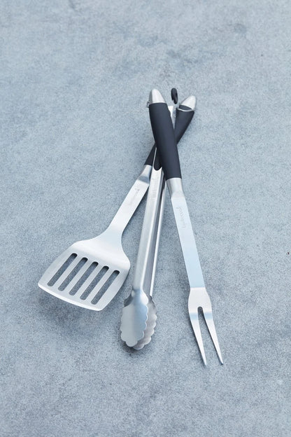 Barbecook Black Pepper set van Spatel/Vork&Tang RVS 43cm