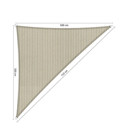 Shadow Comfort Schaduwdoek Driehoek 5 x 5 x 7,1 meter Sahara Sand