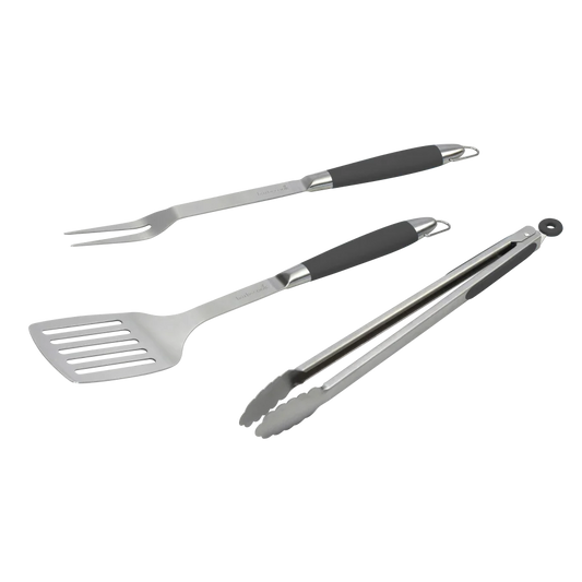 Barbecook Black Pepper set van Spatel/Vork&Tang RVS 43cm