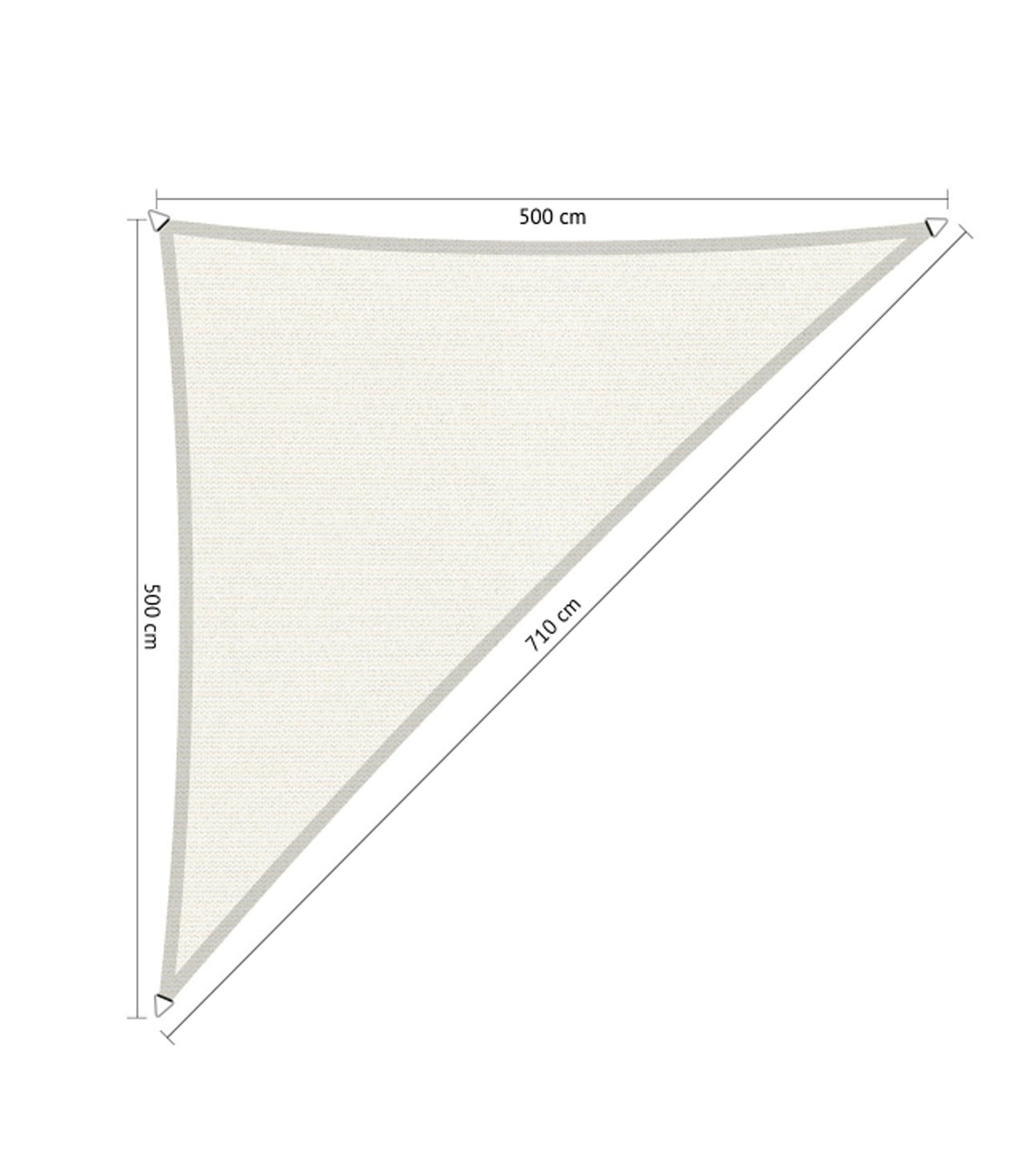 Shadow Comfort Schattentuch Dreieck 5 x 5 x 7,1 Meter Arktisweiß