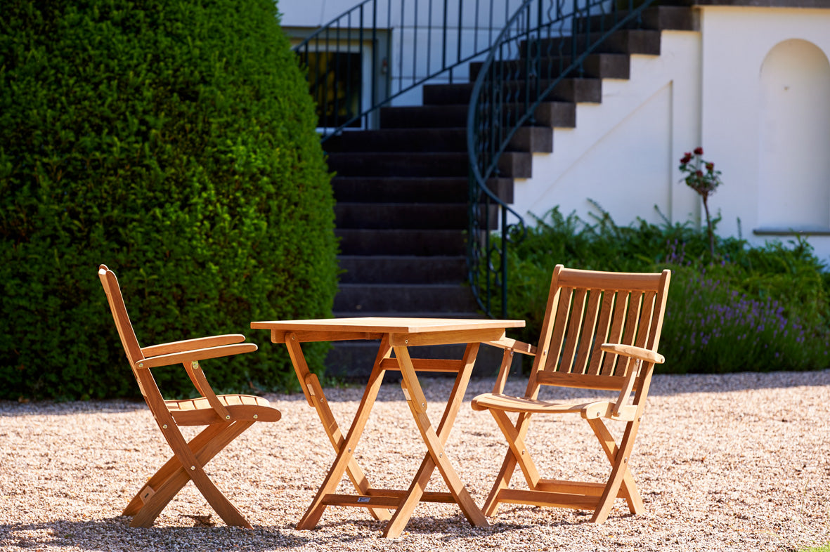 Traditional Teak Alexia folding armchair