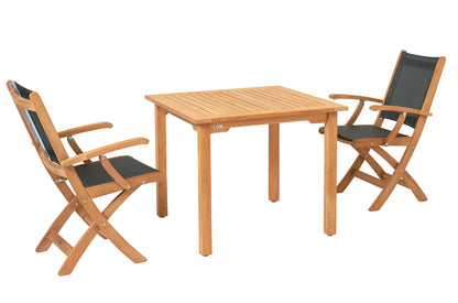 Traditional Teak Kate Zwart Tuinstoel (met arm)