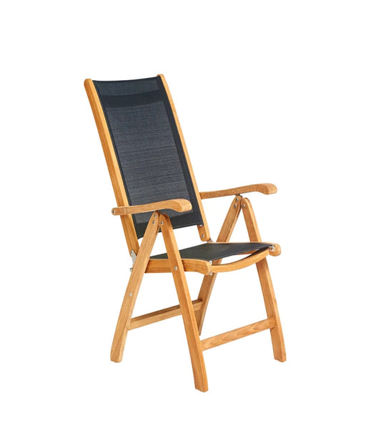 Traditional Teak Kate Zwart Recliner / Verstelbare Tuinstoel