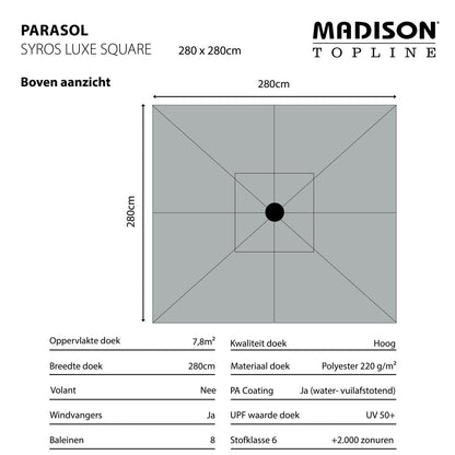 Madison Parasol Syros Luxe 280x280cm Ecru Grade 6