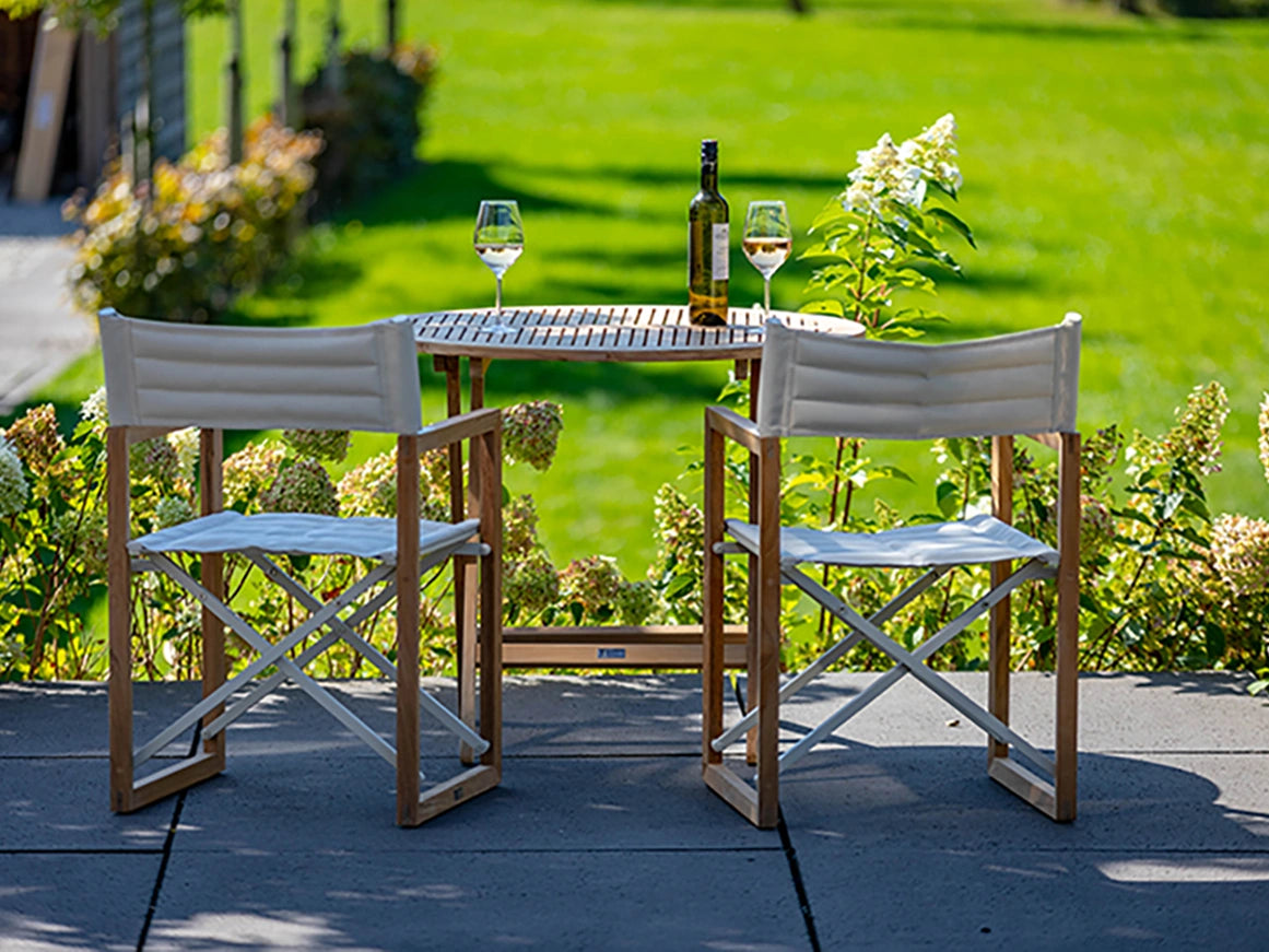 Traditional Teak Sofia Director Chair Tuinstoel Linen