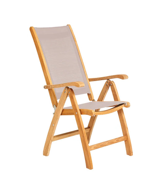 Traditional Teak Kate Taupe Recliner / Verstelbare Tuinstoel