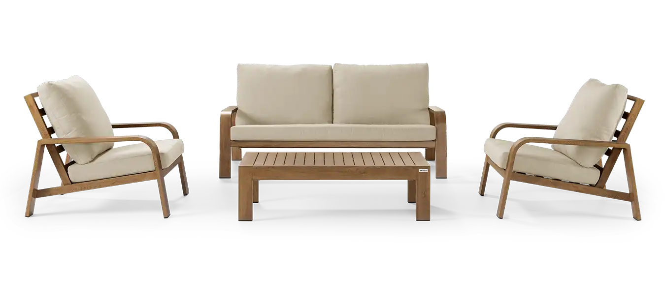 Callisto Bongo Lounge set 4-delig Wood