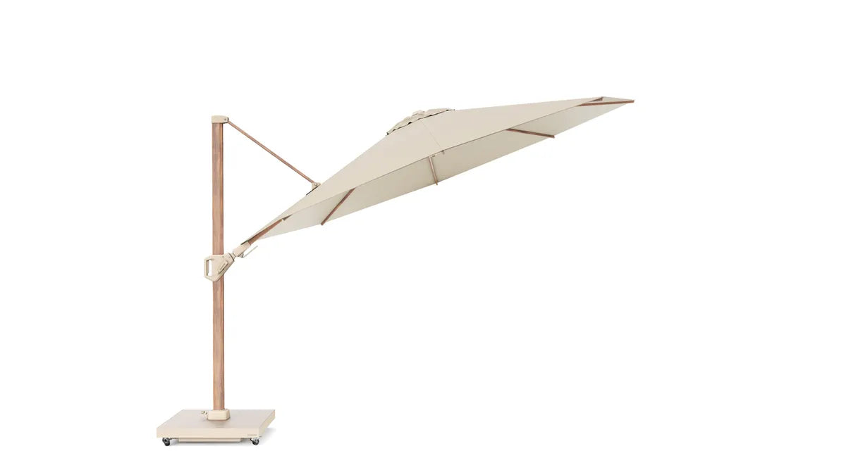 Platinum Challenger T2 premium zweefparasol Ø350 cm Teak/Champagne