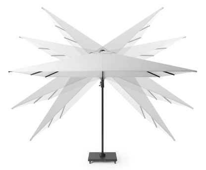 Platinum Challenger T2 premium zweefparasol Ø350 cm Teak/Champagne