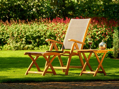 Traditional Teak Kate Taupe-Liegestuhl / verstellbarer Gartenstuhl